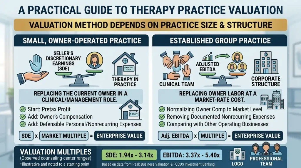 Valuation method depends on practice size & structure